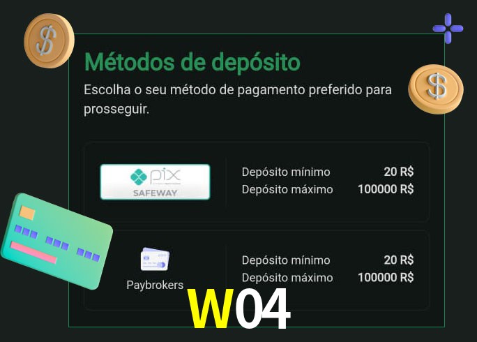 O cassino W04 oferece uma grande variedade de métodos de pagamento